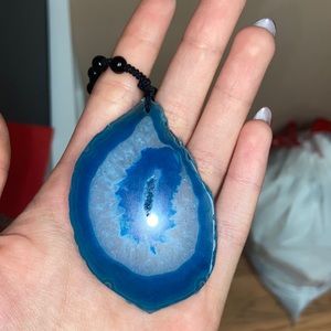 Blue Agate Slice Necklace